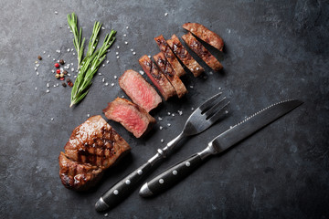 Wall Mural - Grilled sliced beef steak