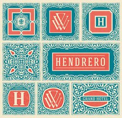 Wall Mural - retro cards set. vector layered