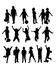 Wall Mural - Children Silhouettes, art vector design