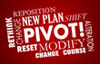 Pivot Change Course New Business Model Words 3d Illustration