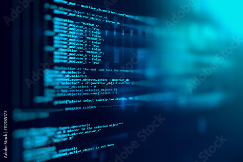 Fotografía Programming code abstract technology background of software deve