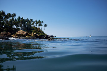 Wall Mural - landscape of tropical beach with rocks