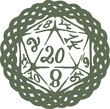 Twenty Sided Dice with border - D20 Roleplay - critical hit