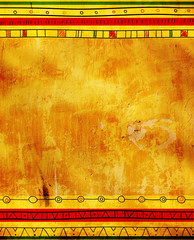 Poster - Background texture of old stucco and ethnicity patterns