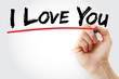 © dizain - Hand writing I love you with marker, concept background