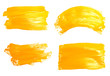 Collection of photos yellow strokes of the paint brush