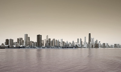 Wall Mural - Old style Chicago skyline 