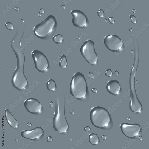 Fotografia, Obraz Vector realistic isolated water drop set.