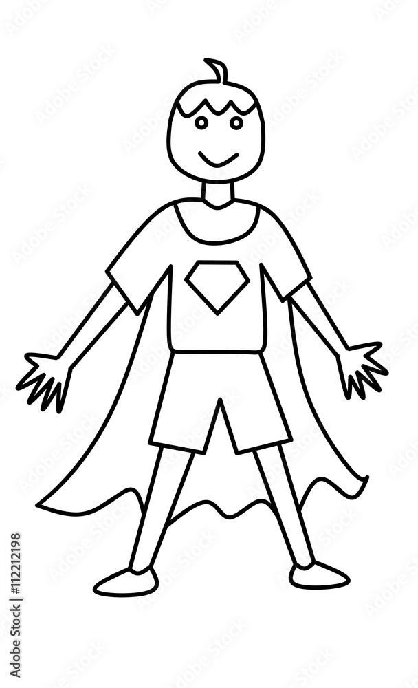 easy superhero drawing boy