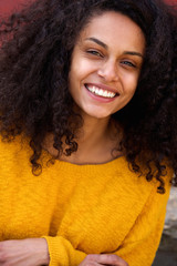 Wall Mural - African woman with curly hair and beautiful smile