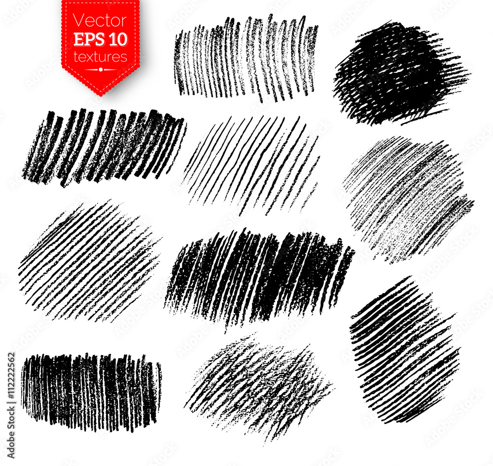 Pencil hatching textures. Stock Vector | Adobe Stock