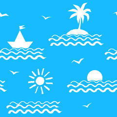 Seaside vacation seamless pattern