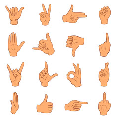 Poster - Hand icons set