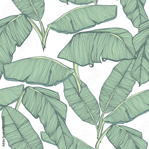 Stoffe zum Nähen Tropical palm leaves seamless background