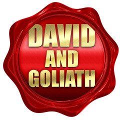 Wall Mural - david and goliath, 3D rendering, a red wax seal