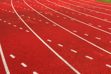 Wall Mural - Track and field corner lane lines.