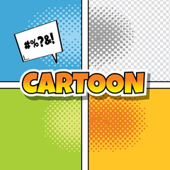 Wall Mural - cartoon comic book template