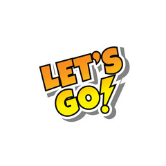 Wall Mural - cartoon comic text let's go