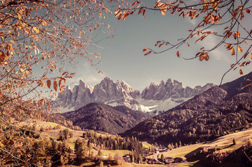 Wall Mural - autumn landscape in dolomites