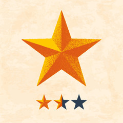 Wall Mural - star with glitter texture and rating template
