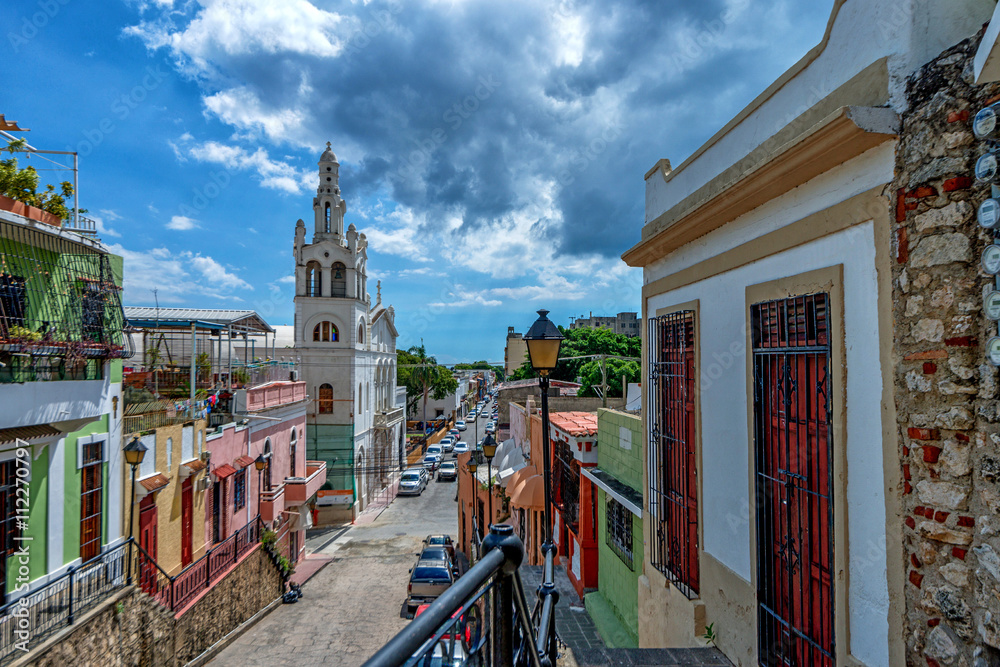 View of Santo Domingo streets - obrazy, fototapety, plakaty 