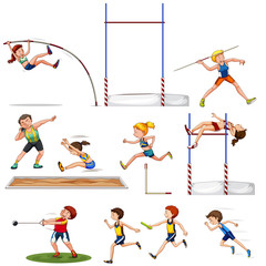 Sticker - Different kind of track and field sports