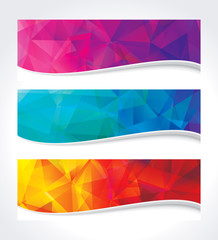 Aufkleber - A set of modern geometric colors background banner.