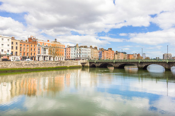 Sticker - Liffey river bank in Dublin, Ireland