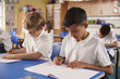 © Monkey Business - Two schoolboys working in a primary school class, close up