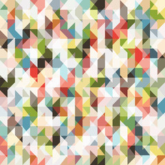 Canvas Print - Pixel seamless pattern of colored triangles