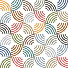 Wall Mural - retro colored geometric striped seamless pattern