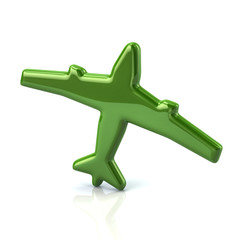 Wall Mural - 3d illustration of green plane icon