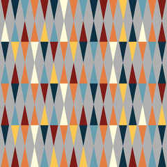 Canvas Print - Retro geometric seamless pattern with triangles