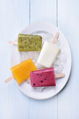 Wall Mural - Fruit Ice cream popsicles