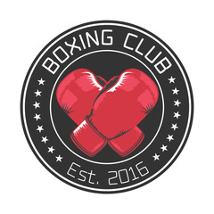 Wall Mural - Boxing club vector logo, emblem, label, design