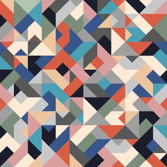 Wall Mural - retro colored seamless geometric background