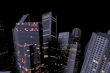 Wall Mural - Urban City in Motion. Nice 3D Rendering
