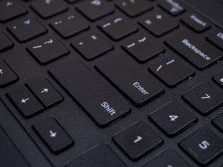 Wall Mural - Close up black laptop keyboard 1