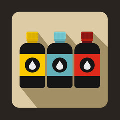 Poster - Printer ink bottles icon, flat style