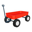 red wagon vector illustration isolated on white background