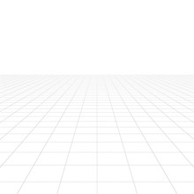 Perspective Grid Over White Background. 3D Rendering.