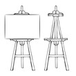 Wooden easel and canvas