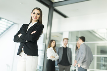 Wall Mural - Modern young business people in the office