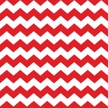 Zig zag chevron red and white tile vector pattern