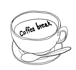 coffee break coffee time coffee cup coffee art cute lineart illu