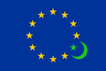 Flag Of European Union And Symbol Of Islam