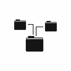 Poster - Folders structure icon, simple style