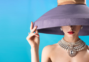 Girl in vintage hat