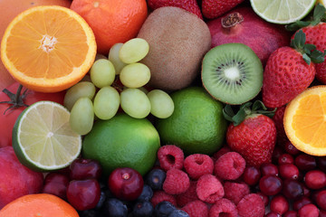 Wall Mural - Fresh Fruit Super Food Background
