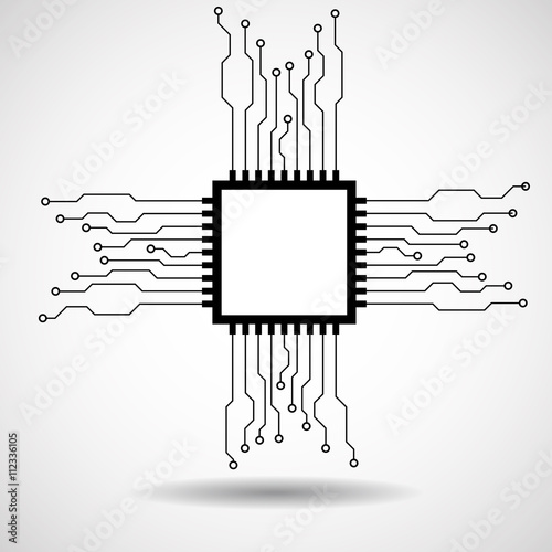 cpu microprocessor microchip abstract technology symbol, circuitabstract technology symbol, circuit board